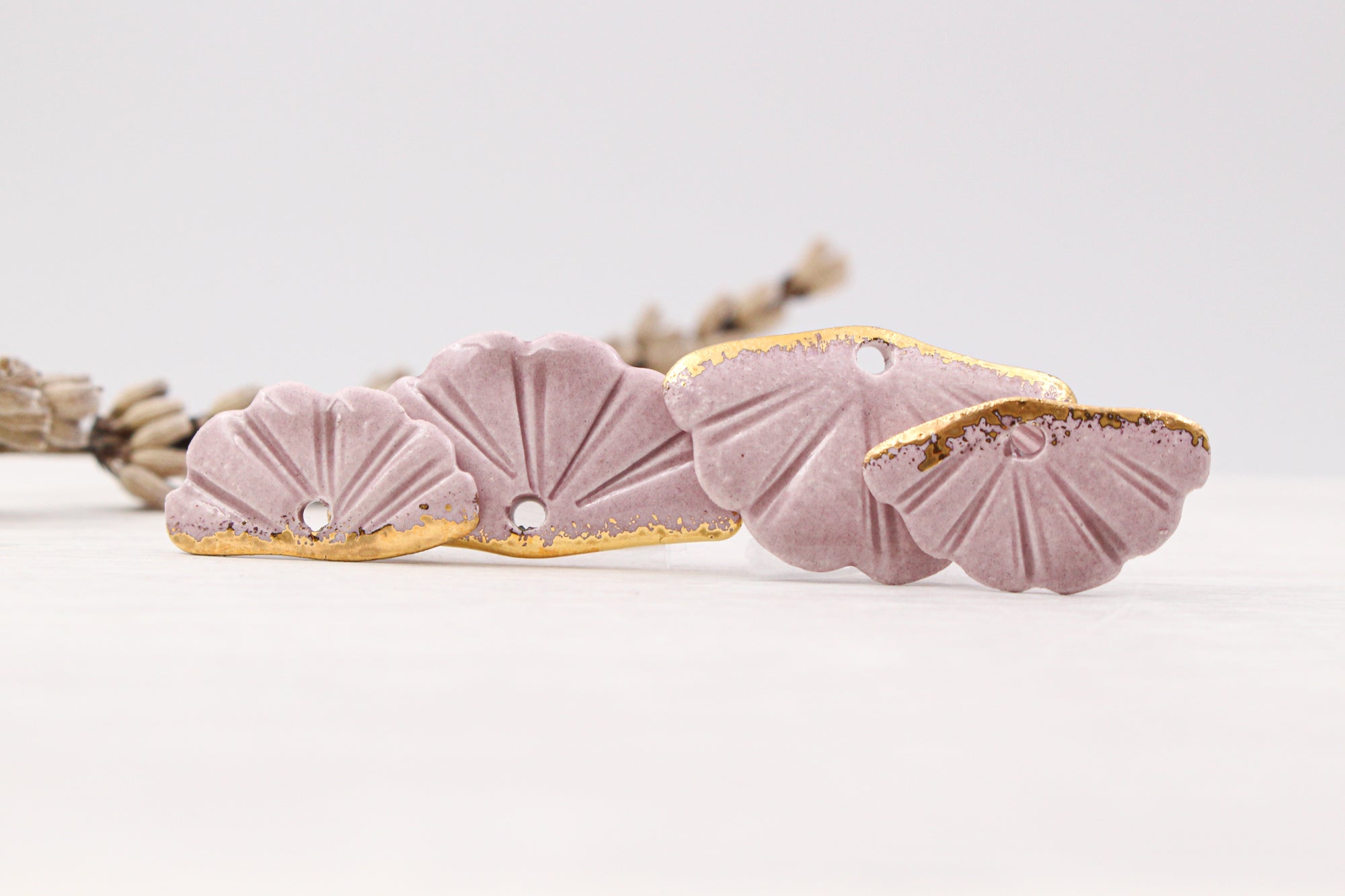 Ceramic Fan Charms for Jewelry and Accessories Making handmade in France by Alain Granell