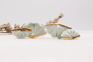 Ceramic Fan Charms for Jewelry and Accessories Making handmade in France by Alain Granell