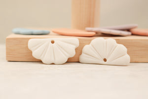 Porcelain Handmade Fan Charms for sewing and jewelry making