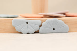 Porcelain Handmade Fan Charms for sewing and jewelry making