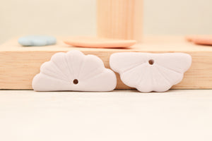 Porcelain Handmade Fan Charms for sewing and jewelry making