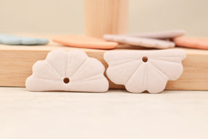 Porcelain Handmade Fan Charms for sewing and jewelry making