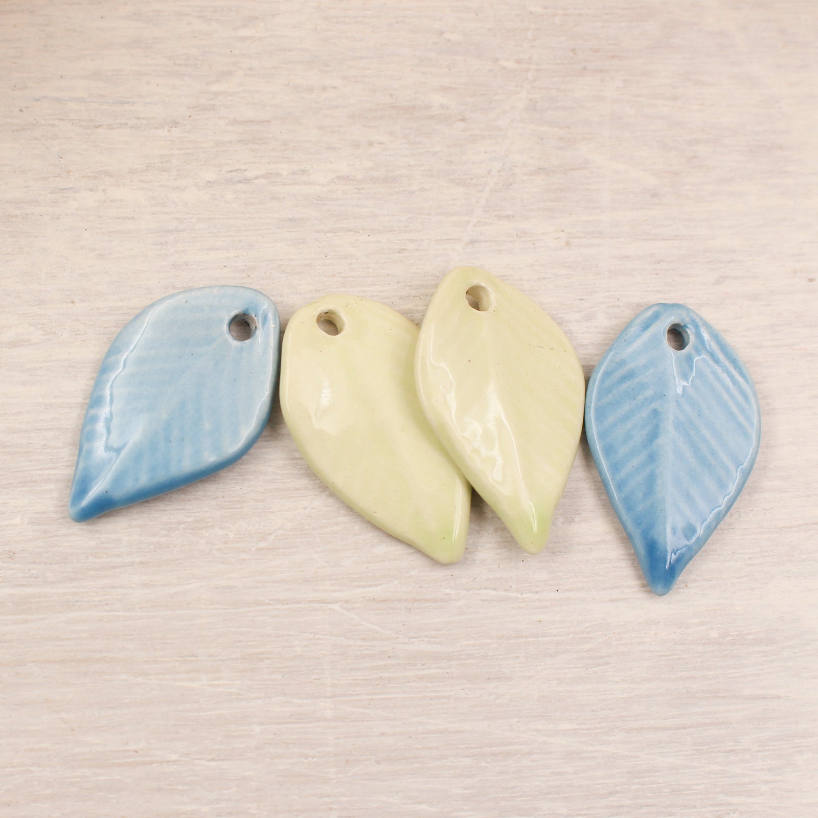 Ceramic Leaf Charms for Jewelry Making handmade in France