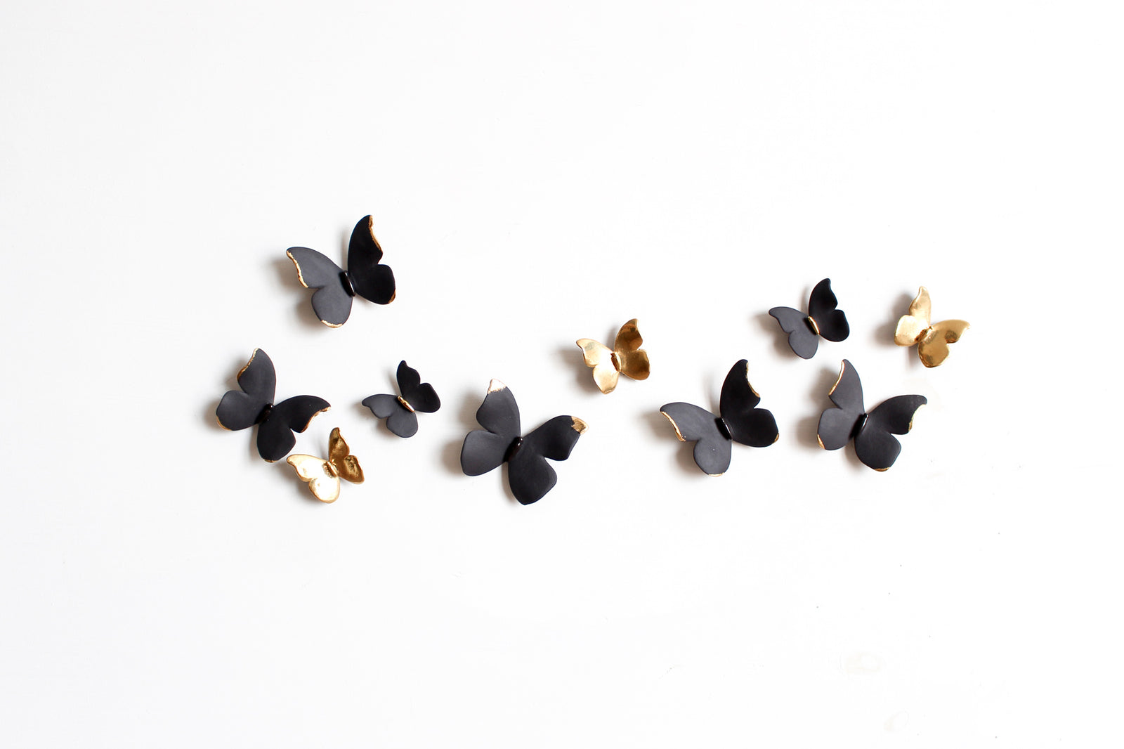 Black and Gold Ceramic Butterfly Wall Art by Alain Granell