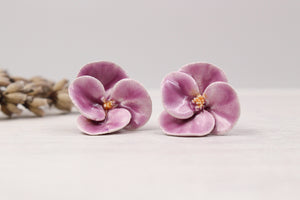 Handmade ceramic poppies for jewelry and accessories making