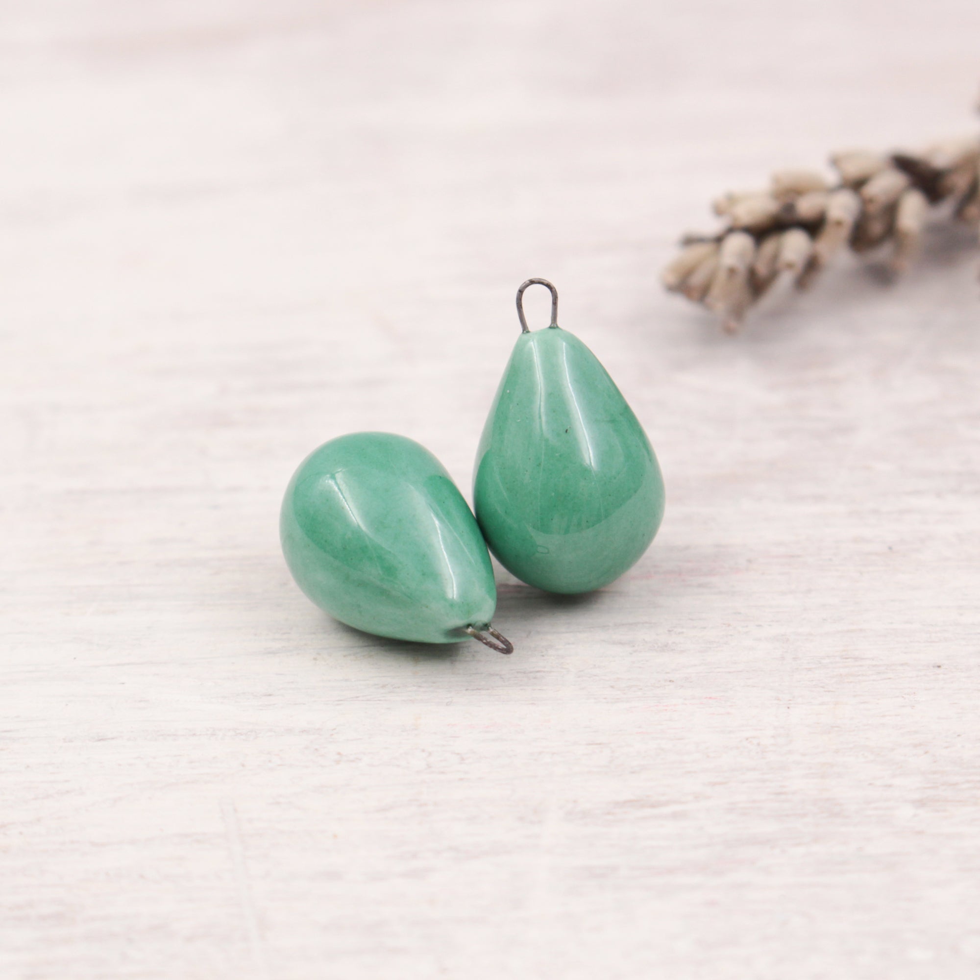 Ceramic charms for jewelry making handmade in France by Alain Granell