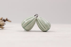 Ceramic Melon Drop Charms for Jewelry and accessories making handmade in France by Alain Granell