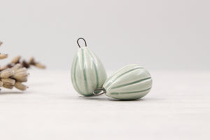 Ceramic Melon Drop Charms for Jewelry and accessories making handmade in France by Alain Granell