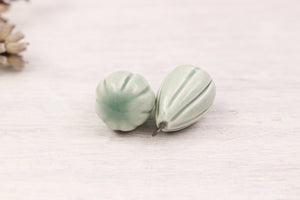 Ceramic Melon Drop Charms for Jewelry and accessories making handmade in France by Alain Granell