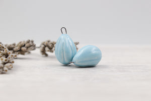 Ceramic Melon Drop Charms for Jewelry and accessories making handmade in France by Alain Granell