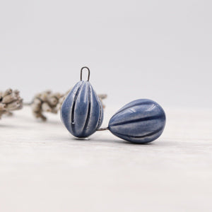 Ceramic Melon Drop Charms for Jewelry and accessories making handmade in France by Alain Granell