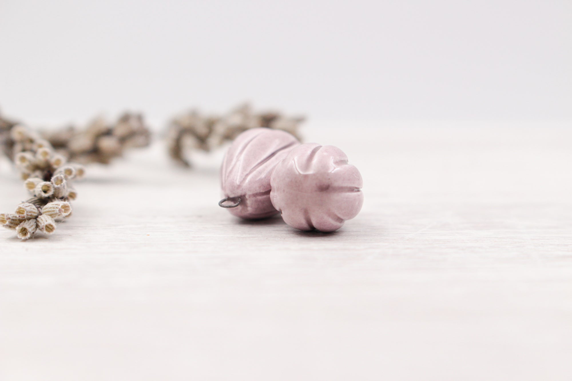 Ceramic Melon Drop Charms for Jewelry and accessories making handmade in France by Alain Granell