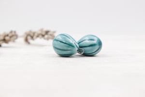 Ceramic Melon Drop Charms for Jewelry and accessories making handmade in France by Alain Granell