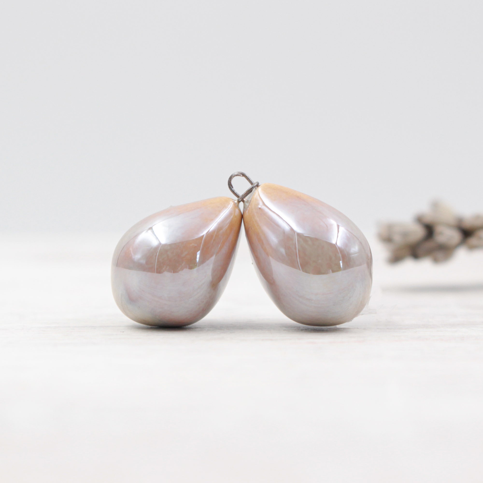 Ceramic charms for jewelry making handmade in France by Alain Granell