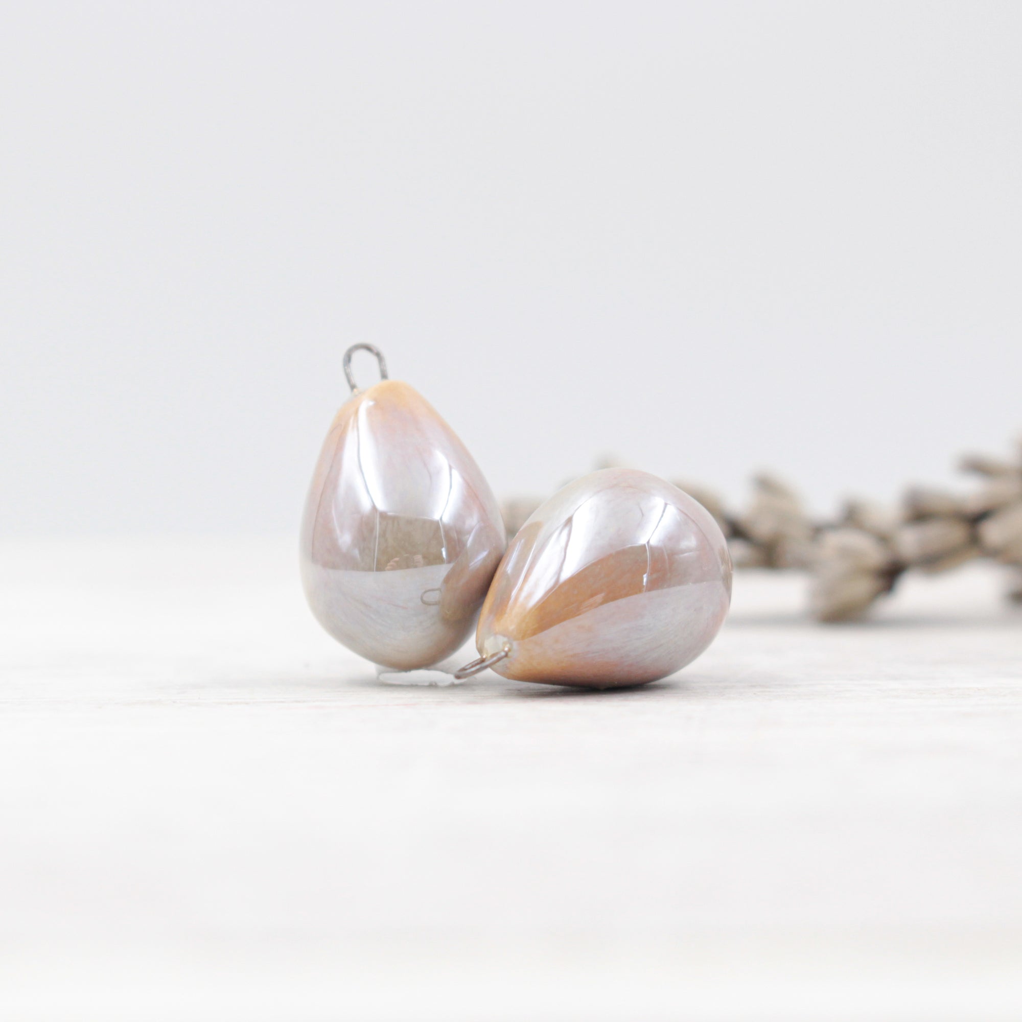 Ceramic charms for jewelry making handmade in France by Alain Granell