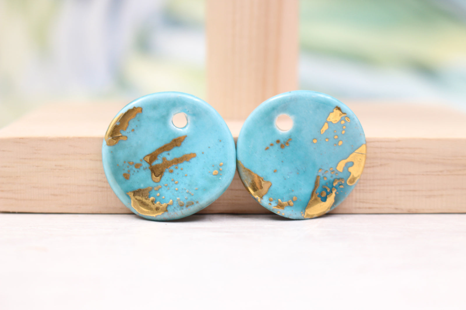 Ceramic Medal Charms for Jewelry and Accessories Making handmade in France by Alain Granell