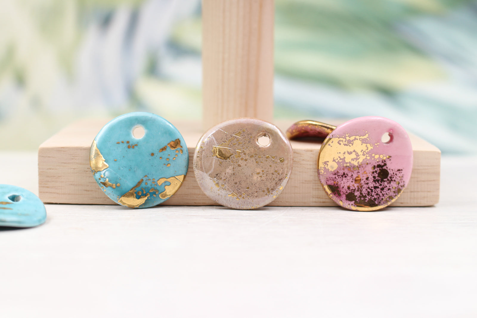 Ceramic Medal Charms for Jewelry and Accessories Making handmade in France by Alain Granell