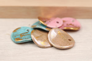 Ceramic Medal Charms for Jewelry and Accessories Making handmade in France by Alain Granell