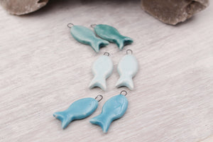 Ceramic Fishes Handmade Charms for handy projects