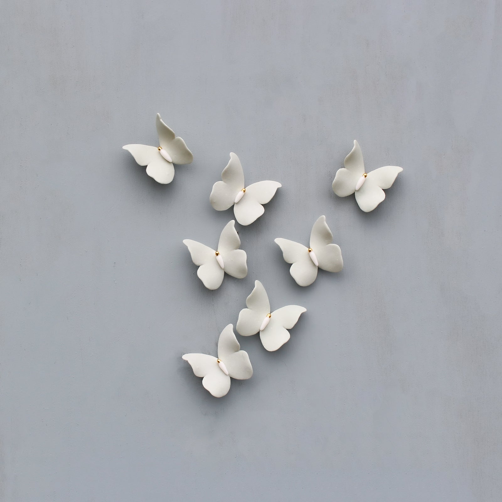 Mini Decor of Porcelain Pastel Color  Butterflies by Alain Granell