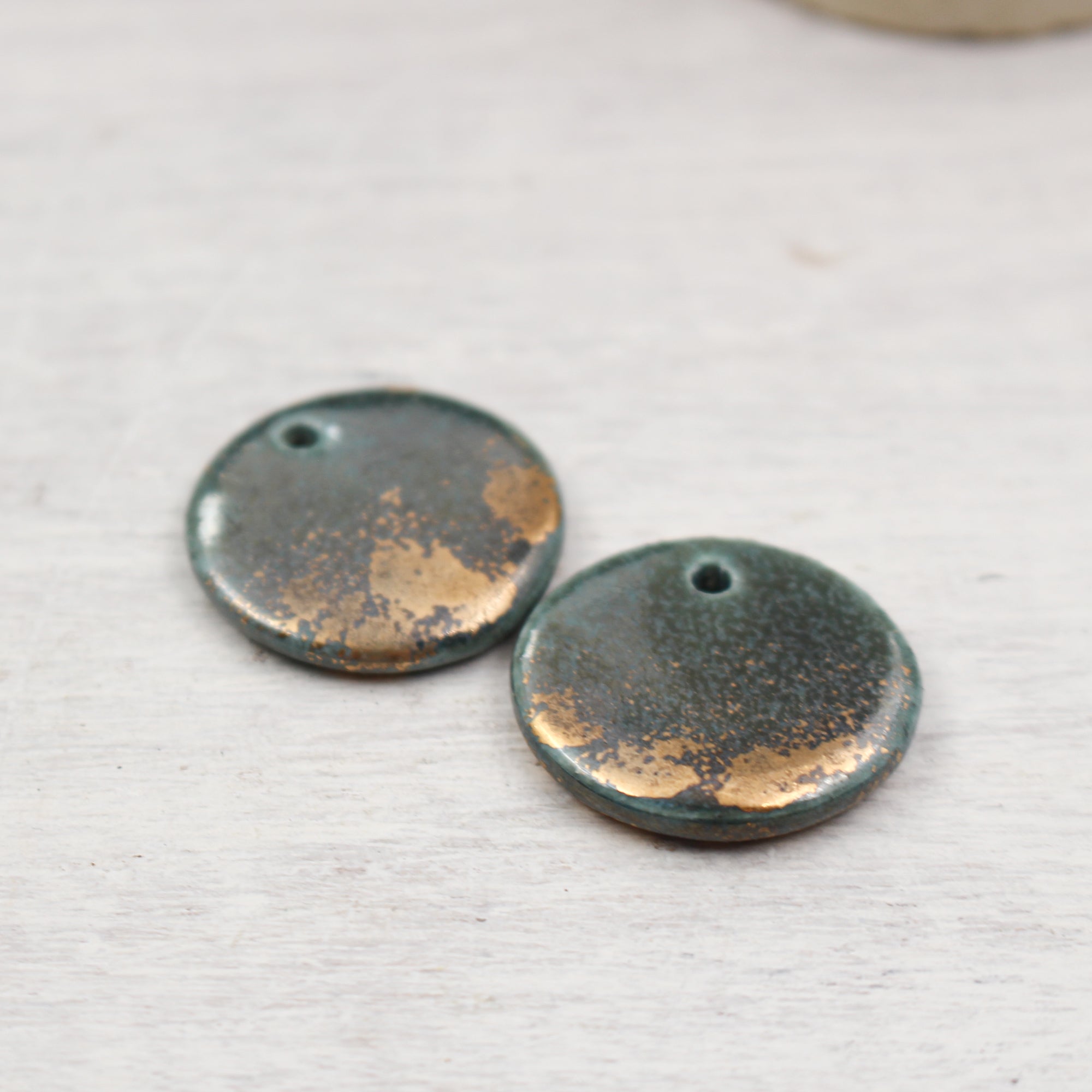 Ceramic Medal Charms for Jewelry and Accessories Making handmade in France by Alain Granell