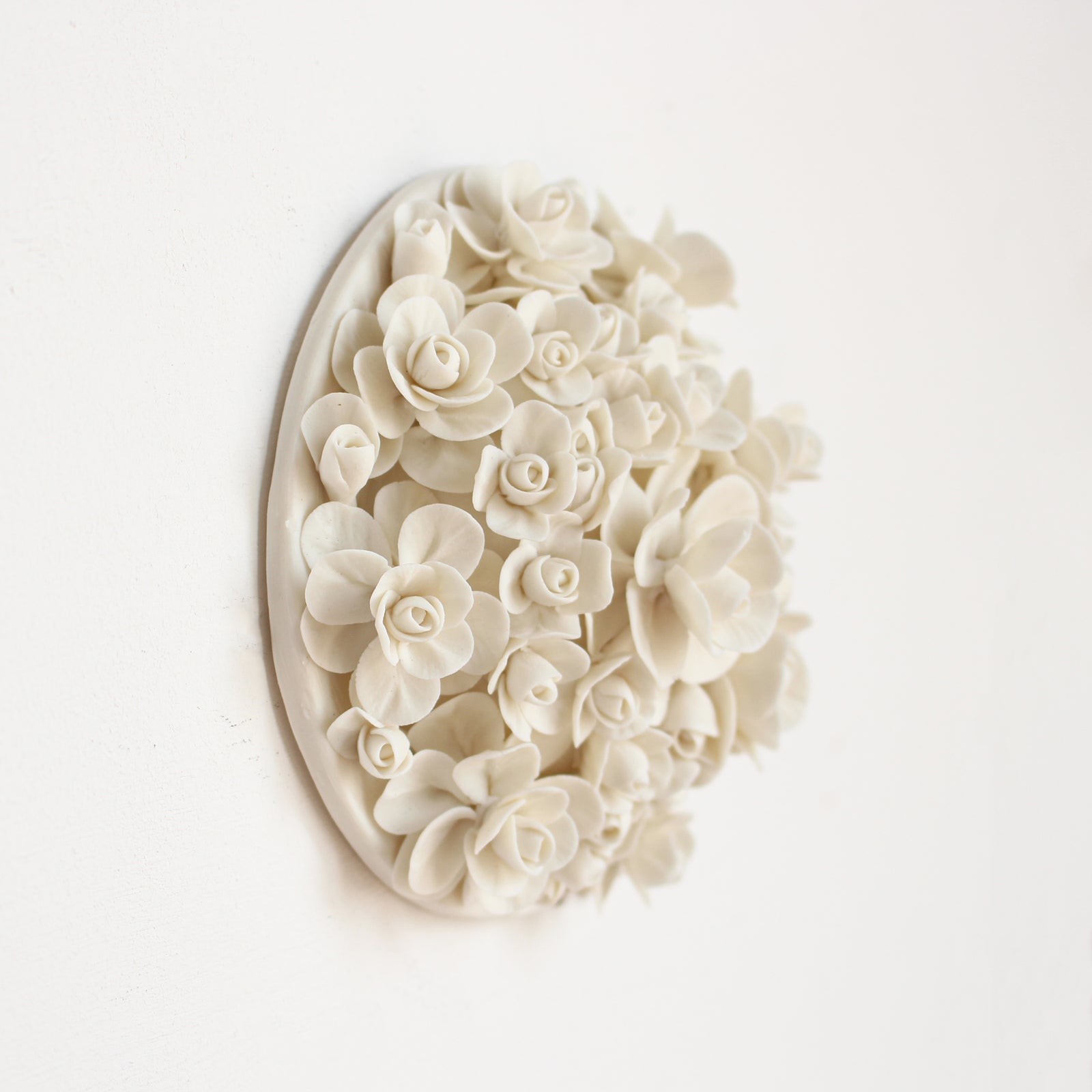 Handmade Porcelain Camellia Tile by Alain Granell