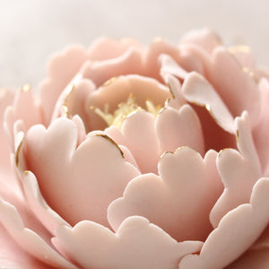 Handmade Pink Porcelain Peony Flower by Alain Granell