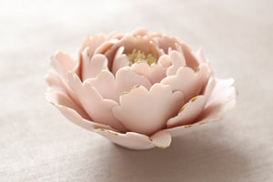 Handmade Pink Porcelain Peony Flower by Alain Granell