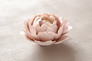 Handmade Pink Porcelain Peony Flower by Alain Granell