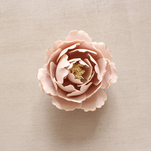 Handmade Pink Porcelain Peony Flower by Alain Granell