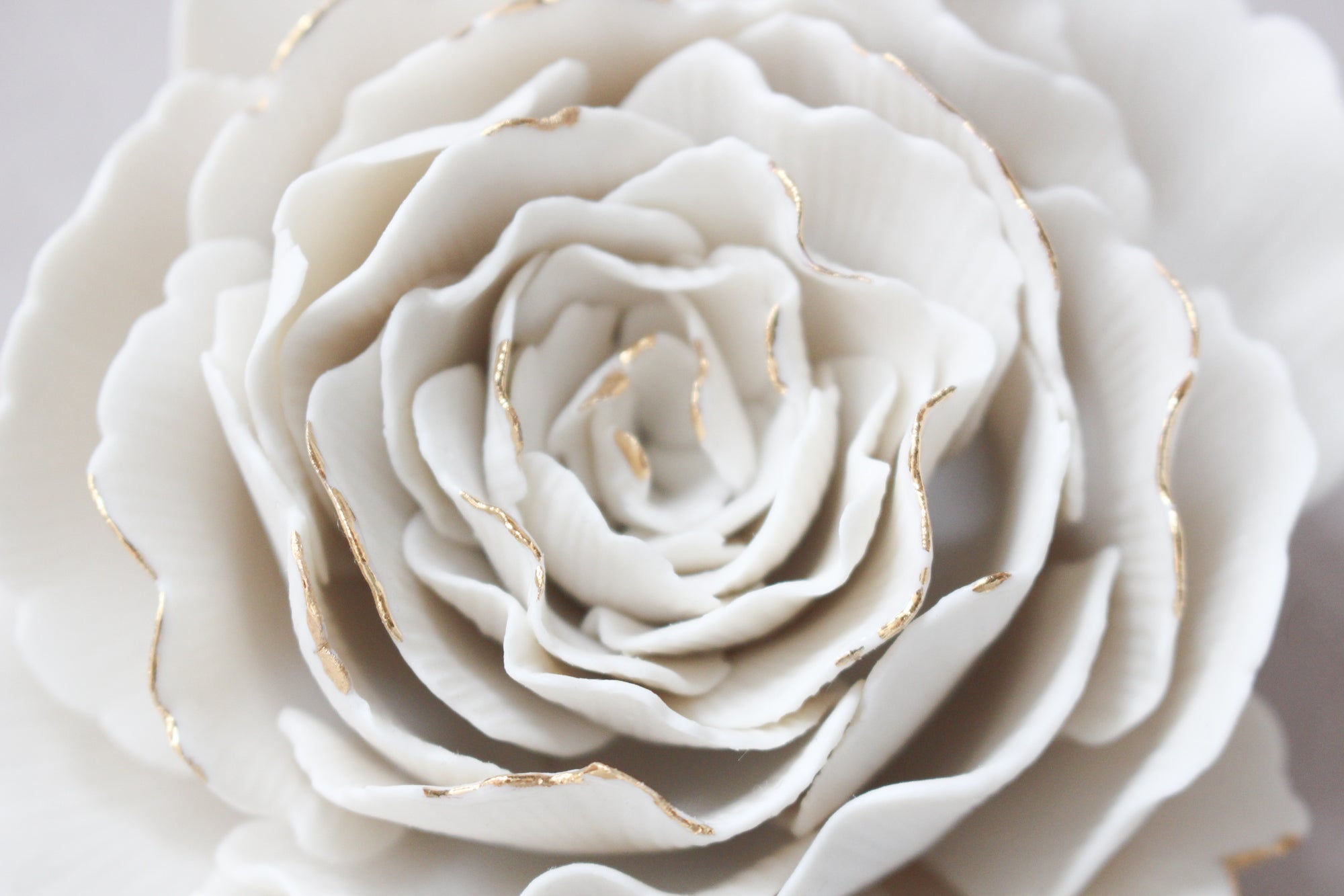 White and Gold Porcelain Peonies