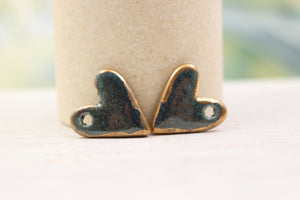 Ceramic heart charms for jewelry and accessories handmade in France by Alain Granell