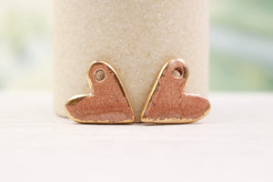 Ceramic heart charms for jewelry and accessories handmade in France by Alain Granell