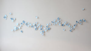 Blue Autumn is a Large porcelain wall art of Blue Leaves handmade in France by Alain Granell