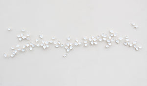 White Autumn Porcelain Leaves Wall Art handmade in France by Alain Granell