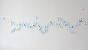 Blue Autumn is a Large porcelain wall art of Blue Leaves handmade in France by Alain Granell