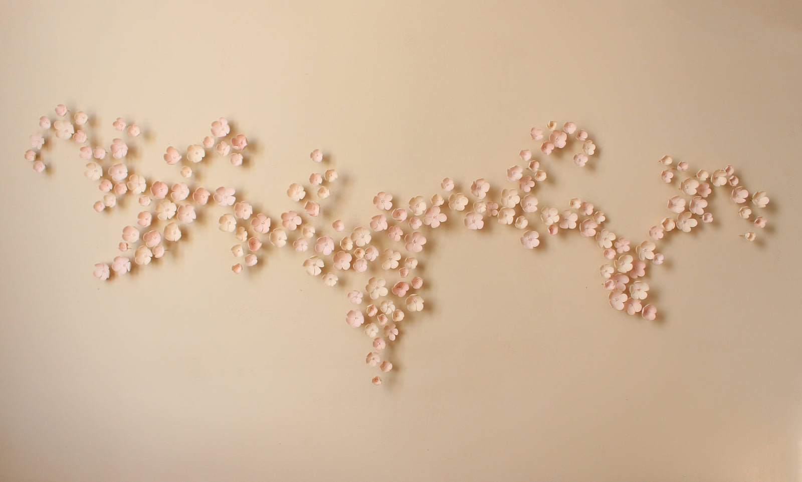 Xlarge Pink Blossom Ceramic Wall Art by Alain Granell