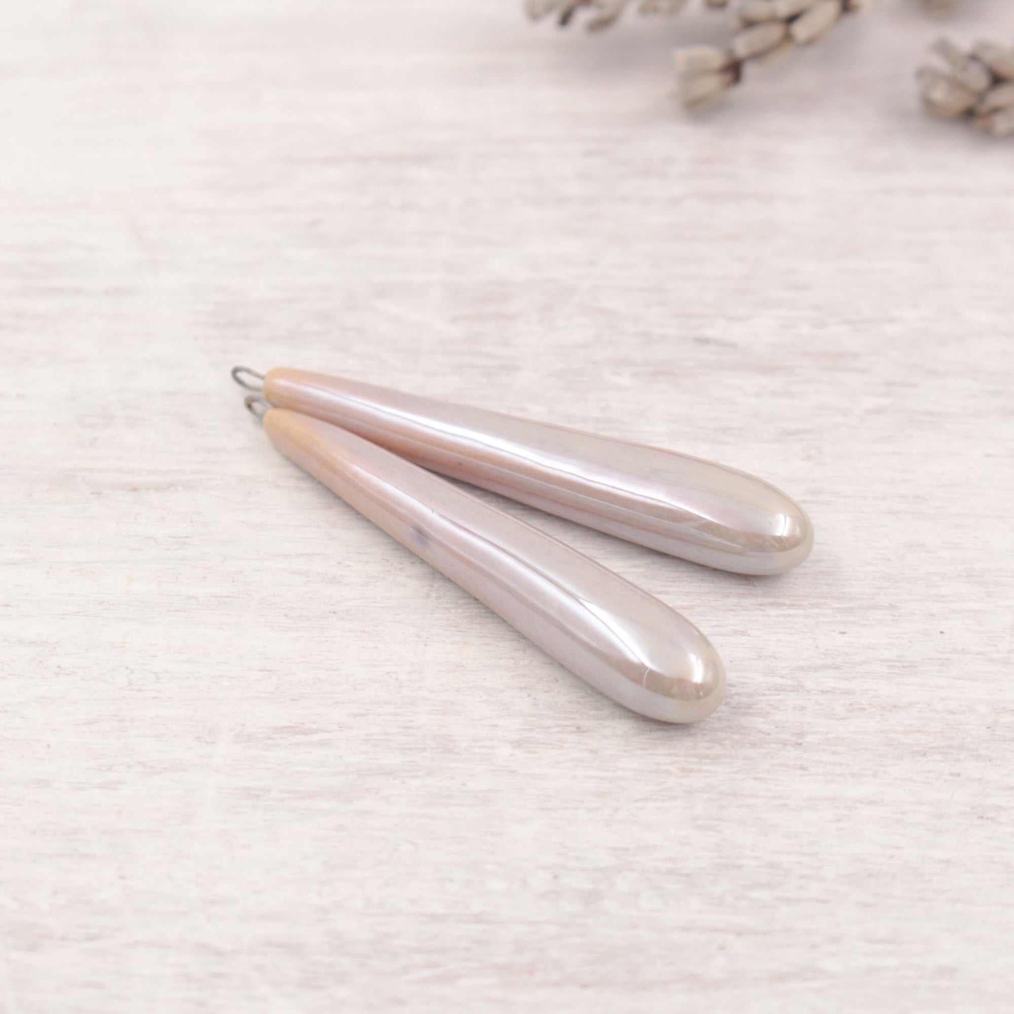 Ceramic charms for jewelry making handmade in France by Alain Granell