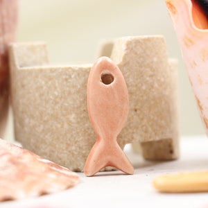 Ceramic fish charms for jewelry and accessories handmade in France by Alain Granell