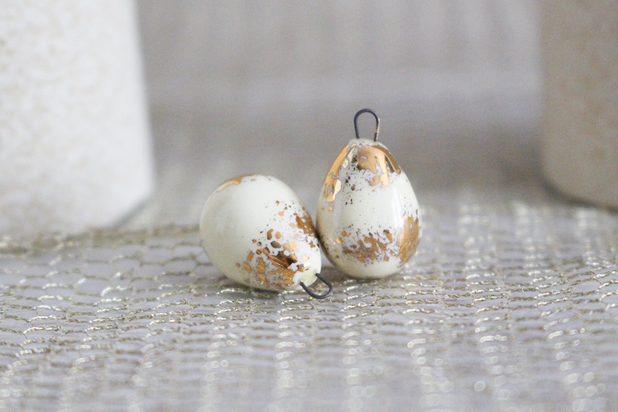 Ceramic and Gold Charms for Jewelry and Accessories Making handmade in France by Alain Granell