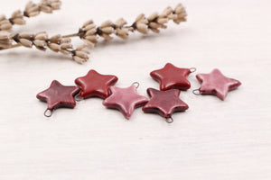 Plum Ceramic Star Charms handmade in France by Alain Granell