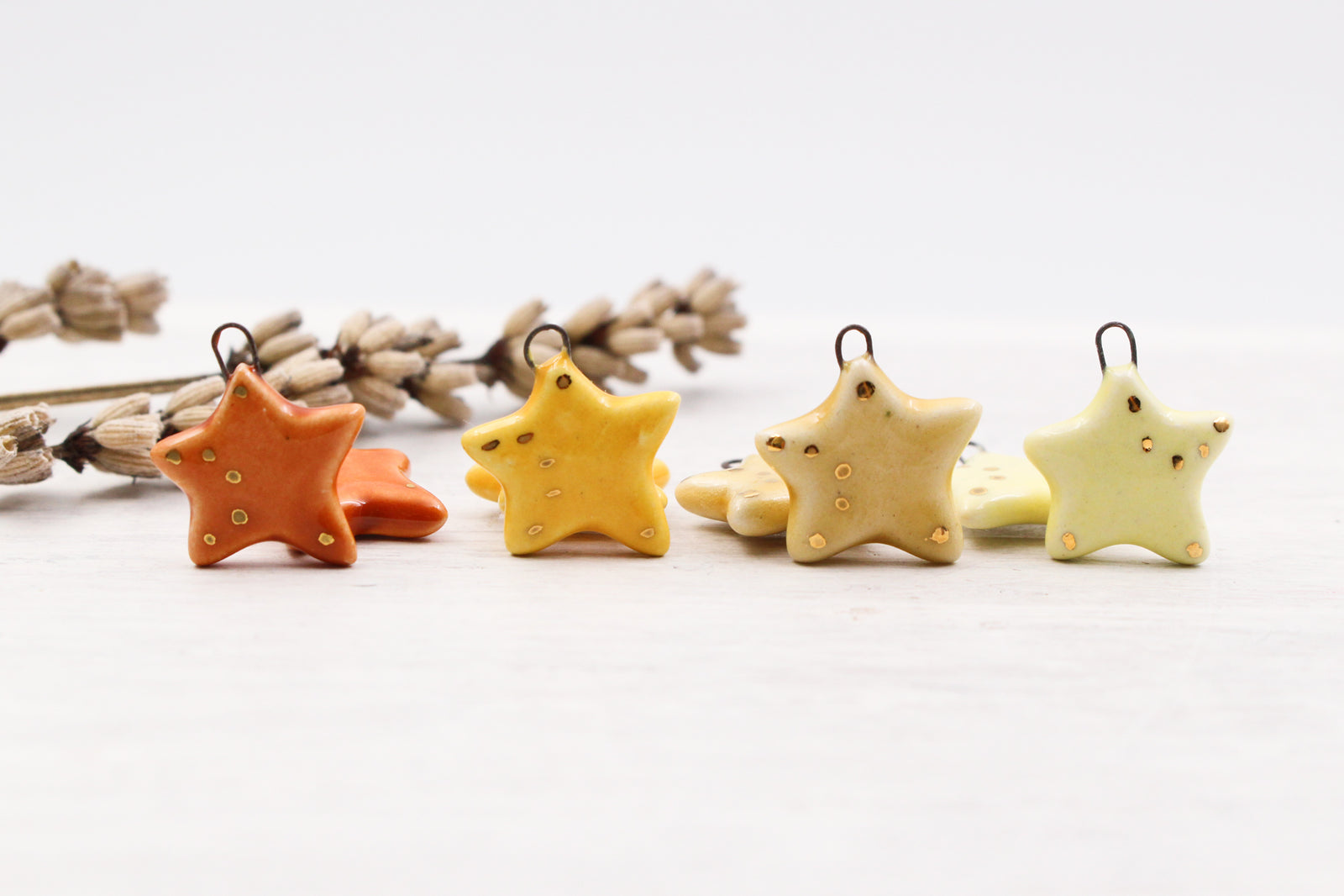 Ceramic Star Charms for Jewelry and Accessories Making handmade in France by Alain Granell