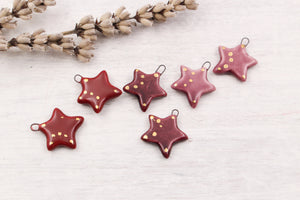 Ceramic Star Charms for Jewelry and Accessories Making handmade in France by Alain Granell