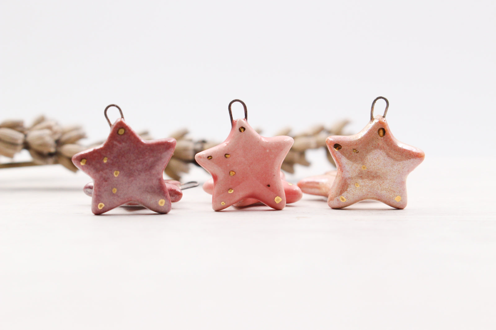 Ceramic Star Charms for Jewelry and Accessories Making handmade in France by Alain Granell