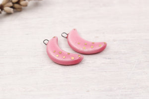 Ceramic Moon Charms for Jewelry and Accessories Making handmade in France by Alain Granell