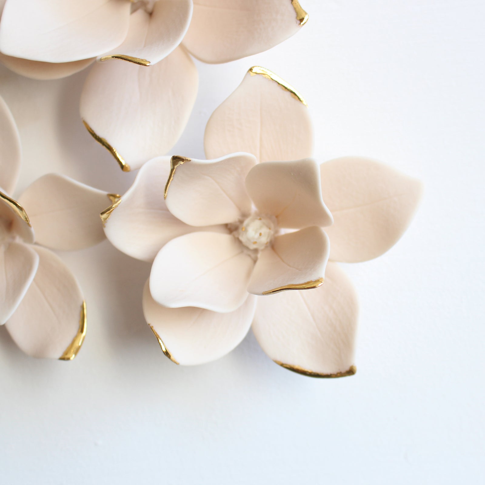 Ceramic Golden Magnolias by Alain Granell - Wall Art