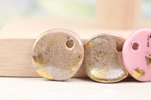 Ceramic Medal Charms for Jewelry and Accessories Making handmade in France by Alain Granell