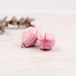 Ceramic Melon Drop Charms for Jewelry and accessories making handmade in France by Alain Granell