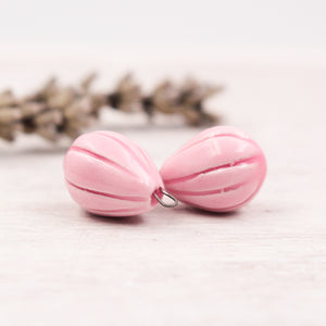Ceramic Melon Drop Charms for Jewelry and accessories making handmade in France by Alain Granell