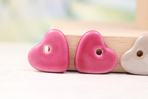 Cute colorful ceramic heart charms